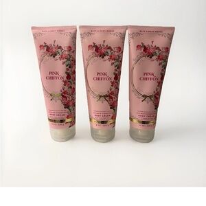 Bath & Body Works Pink Chiffon 8 Oz Body Cream, Set of 3, Brand New